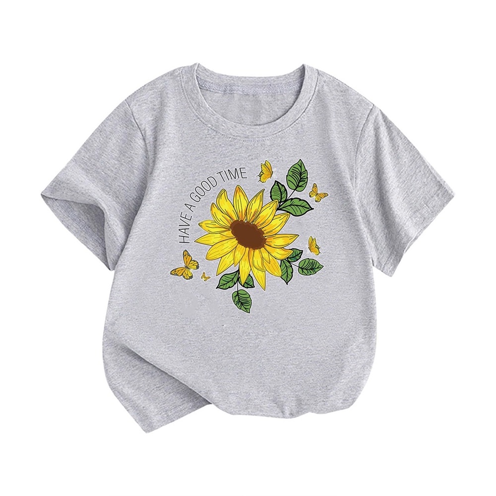 T&G Sunflower Print Gray Kids' Tee